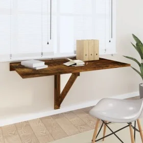 Smoked oak plywood folding wall table 100x60x56 cm by vidaXL, Folding tables - Ref: Foro24-342650, Price: 75,23 €, Discount: %