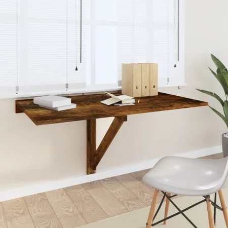 Smoked oak plywood folding wall table 100x60x56 cm by vidaXL, Folding tables - Ref: Foro24-342650, Price: 75,23 €, Discount: %