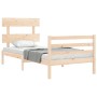 Estructura de cama con cabecero madera maciza 90x200 cm de vidaXL, Camas y somieres - Ref: Foro24-3195076, Precio: 87,28 €, D...