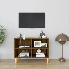 Mueble de TV patas madera maciza roble marrón 69,5x30x50 cm de vidaXL, Muebles TV - Ref: Foro24-813148, Precio: 38,21 €, Desc...