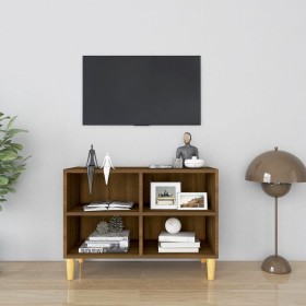 Mueble de TV patas madera maciza roble marrón 69,5x30x50 cm de vidaXL, Muebles TV - Ref: Foro24-813148, Precio: 38,66 €, Desc...