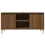 Mueble de TV patas madera maciza marrón roble 103,5x35x50 cm de vidaXL, Muebles TV - Ref: Foro24-813160, Precio: 71,62 €, Des...