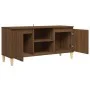 Mueble de TV patas madera maciza marrón roble 103,5x35x50 cm de vidaXL, Muebles TV - Ref: Foro24-813160, Precio: 71,62 €, Des...