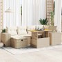 Set sofás jardín y cojines 8 pzas ratán sintético acacia beige en Conjuntos de jardín | Comprar online en Foru.es