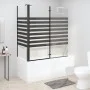 Mampara de baño a rayas vidrio templado 120x68x130 cm de vidaXL, Puertas de ducha - Ref: Foro24-151863, Precio: 234,45 €, Des...
