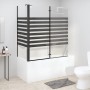 Mampara de baño a rayas vidrio templado 120x68x130 cm de vidaXL, Puertas de ducha - Ref: Foro24-151863, Precio: 217,59 €, Des...