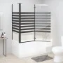 Mampara de baño a rayas vidrio templado 120x68x130 cm de vidaXL, Puertas de ducha - Ref: Foro24-151863, Precio: 234,45 €, Des...