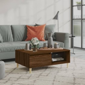 Mesa de centro madera de ingeniería roble marrón 90x60x35 cm de vidaXL, Mesas de centro - Ref: Foro24-813172, Precio: 66,49 €...