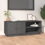 Mueble de TV de madera maciza de pino gris 105x34x40 cm de vidaXL, Muebles TV - Ref: Foro24-818222, Precio: 85,81 €, Descuent...