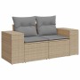 Set sofás jardín y cojines 9 pzas ratán sintético acacia beige en Conjuntos de jardín | Comprar online en Foru.es