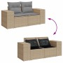 Set sofás jardín y cojines 9 pzas ratán sintético acacia beige en Conjuntos de jardín | Comprar online en Foru.es