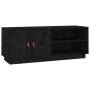 Mueble de TV de madera maciza de pino negro 105x34x40 cm de vidaXL, Muebles TV - Ref: Foro24-818224, Precio: 74,68 €, Descuen...
