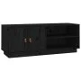 Mueble de TV de madera maciza de pino negro 105x34x40 cm de vidaXL, Muebles TV - Ref: Foro24-818224, Precio: 73,86 €, Descuen...