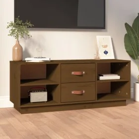 Mueble de TV madera maciza de pino marrón miel 100x34x40 cm de vidaXL, Muebles TV - Ref: Foro24-818228, Precio: 84,28 €, Desc...
