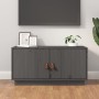 Mueble de TV de madera maciza de pino gris 80x34x40 cm de vidaXL, Muebles TV - Ref: Foro24-818232, Precio: 61,27 €, Descuento: %