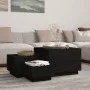 Storage boxes with lid 3 pcs solid black pine wood by vidaXL, Lockers and storage cabinets - Ref: Foro24-818249, Price: 99,80...