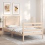 Estructura de cama con cabecero madera maciza 100x200 cm de vidaXL, Camas y somieres - Ref: Foro24-3194041, Precio: 126,18 €,...