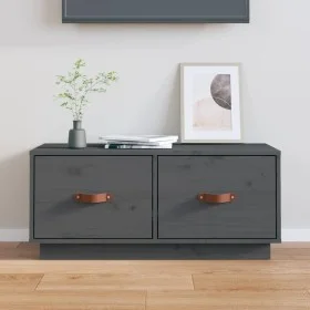 Mueble de TV de madera maciza de pino gris 80x34x35 cm de vidaXL, Muebles TV - Ref: Foro24-818242, Precio: 57,41 €, Descuento: %