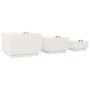Cajas de almacenaje con tapa 3 pzas madera maciza pino blanca de vidaXL, Taquillas y armarios de almacenamiento - Ref: Foro24...