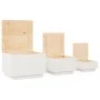 Storage boxes with lid 3 pcs solid white pine wood by vidaXL, Lockers and storage cabinets - Ref: Foro24-818246, Price: 106,7...