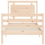 Estructura de cama con cabecero madera maciza 100x200 cm de vidaXL, Camas y somieres - Ref: Foro24-3194041, Precio: 126,18 €,...