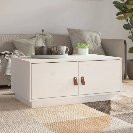 Solid white pine wood coffee table 80x50x35 cm by vidaXL, Coffee table - Ref: Foro24-818251, Price: 79,27 €, Discount: %