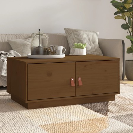 Mesa de centro madera maciza de pino marrón miel 80x50x35 cm de vidaXL, Mesas de centro - Ref: Foro24-818253, Precio: 68,01 €...