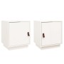 Mesitas de noche 2 uds madera maciza pino blanco 40x34x45 cm de vidaXL, Mesitas de noche - Ref: Foro24-818278, Precio: 68,11 ...