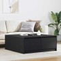 Mesa de centro con cajones roble negro 100x100x40 cm en Mesas de centro | Comprar online en Foru.es