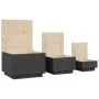 Storage boxes with lid, set of 3, made of solid gray pine wood. by vidaXL, Lockers and storage cabinets - Ref: Foro24-818247,...