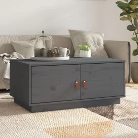 Mesa de centro de madera maciza de pino gris 80x50x35 cm de vidaXL, Mesas de centro - Ref: Foro24-818252, Precio: 79,27 €, De...