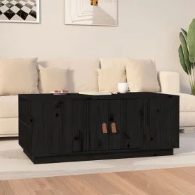 Mesa de centro de madera maciza de pino negro 100x50x41 cm de vidaXL, Mesas de centro - Ref: Foro24-818259, Precio: 118,36 €,...