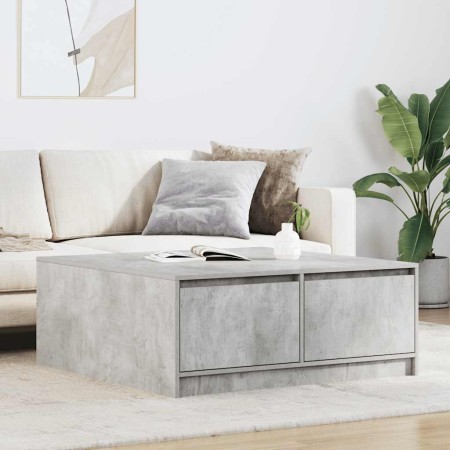 Mesa de centro con cajones gris hormigón 100x100x40 cm en Mesas de centro | Comprar online en Foru.es