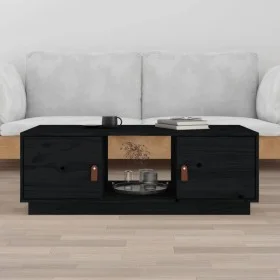 Solid black pine wood coffee table 100x50x35 cm by vidaXL, Coffee table - Ref: Foro24-818269, Price: 89,90 €, Discount: %