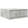 Mesa de centro con cajones gris hormigón 100x100x40 cm en Mesas de centro | Comprar online en Foru.es