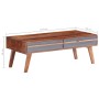 Mesa de centro de madera maciza gris 110x50x40 cm en Mesas de centro | Comprar online en Foru.es