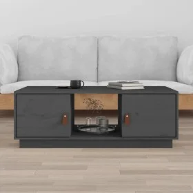 Mesa de centro de madera maciza de pino gris 100x50x35 cm de vidaXL, Mesas de centro - Ref: Foro24-818267, Precio: 89,58 €, D...