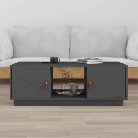 Mesa de centro de madera maciza de pino gris 100x50x35 cm de vidaXL, Mesas de centro - Ref: Foro24-818267, Precio: 89,58 €, D...