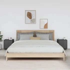 Nachttische 2 Stück massives graues Kiefernholz 40x34x45 cm von vidaXL, Nachttische - Ref: Foro24-818280, Preis: 64,25 €, Rab...
