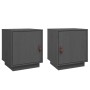 Mesitas de noche 2 uds madera maciza pino gris 40x34x45 cm de vidaXL, Mesitas de noche - Ref: Foro24-818280, Precio: 64,25 €,...