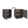 Mesitas de noche 2 uds madera maciza pino gris 40x34x45 cm de vidaXL, Mesitas de noche - Ref: Foro24-818280, Precio: 64,25 €,...