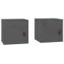 Armarios de pared 2 uds madera maciza pino gris 31,5x30x30 cm de vidaXL, Estantes y estanterías - Ref: Foro24-818360, Precio:...