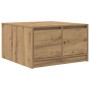 Mesa de centro con cajones roble artesanal 70,5x70x40 cm en Mesas de centro | Comprar online en Foru.es