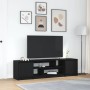 Mueble de TV de madera de roble negro 188,5x41x50 cm en Muebles TV | Comprar online en Foru.es