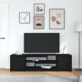 Mueble de TV de madera de roble negro 188,5x41x50 cm en Muebles TV | Comprar online en Foru.es