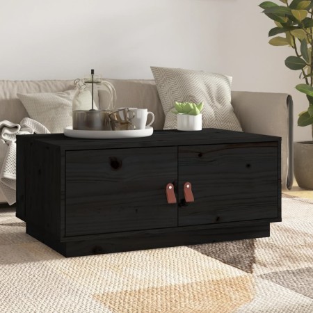 Mesa de centro de madera maciza de pino negro 80x50x35 cm de vidaXL, Mesas de centro - Ref: Foro24-818254, Precio: 80,45 €, D...