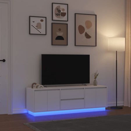 Mueble de TV con luces LED blanco 160,5x41x50 cm en Muebles TV | Comprar online en Foru.es