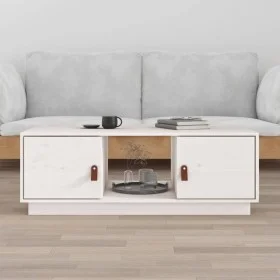 Mesa de centro de madera maciza de pino blanco 100x50x35 cm de vidaXL, Mesas de centro - Ref: Foro24-818266, Precio: 76,36 €,...