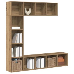 Estanterías para libros 3 uds madera ingeniería roble artesanal en Librerías y estanterías | Comprar online en Foru.es