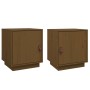 Mesitas de noche 2 uds madera de pino marrón miel 40x34x45 cm de vidaXL, Mesitas de noche - Ref: Foro24-818282, Precio: 80,24...